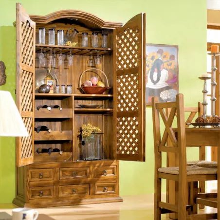 MUEBLE BAR DE SALON DURANGO MADERA MACIZA