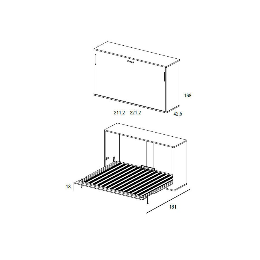 Cama abatible 150 horizontal WT
