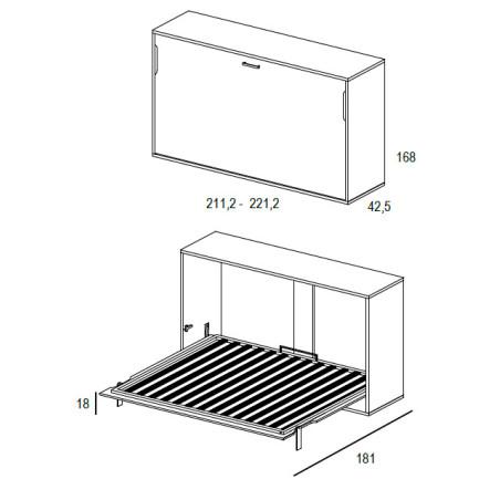 Cama abatible 150 horizontal WT