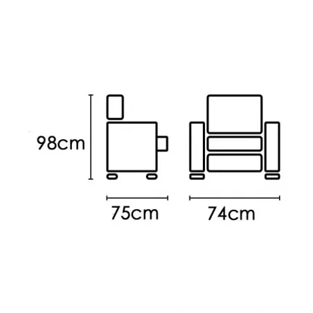Butaca con reposapies modelo Guadalquivir
