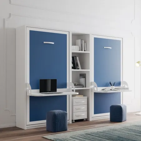 Cama abatible vertical con escritorio