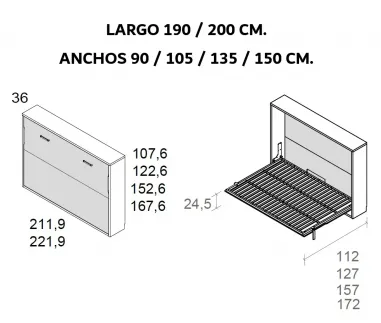 Cama abatible horizontal automática en Mueble Descanso El Viso