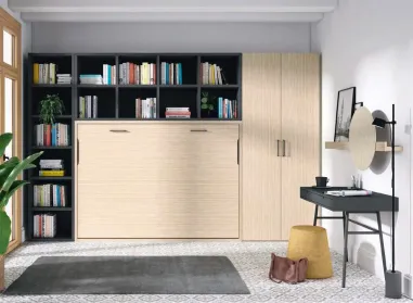 Abatible horizontal con estanterías en Mueble Descanso El Viso