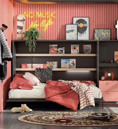 Abatible horizontal con estanterías en Mueble Descanso El Viso