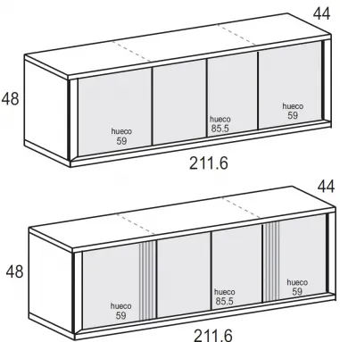 Mueble tv Líneas Aire 4p