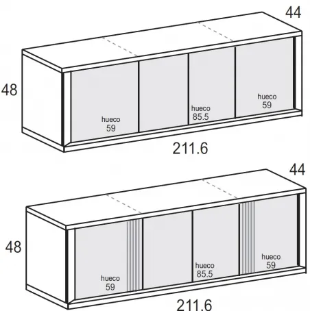 Mueble tv Líneas Aire 4p