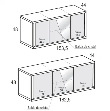 Mueble tv Diagonal Aire 3p