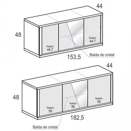 Mueble tv Diagonal Aire 3p