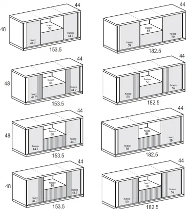 Mueble tv Líneas Aire 2p1c1h
