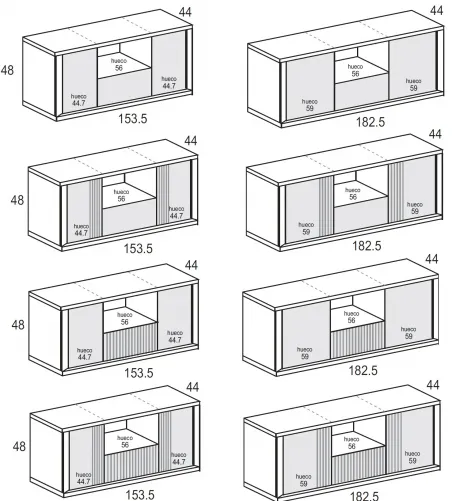 Mueble tv Líneas Aire 2p1c1h