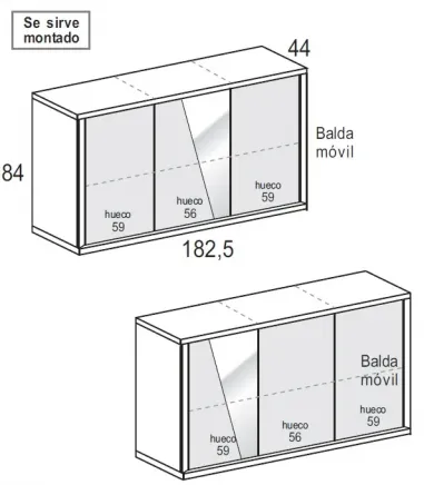 Aparador Diagonal Aire 3p