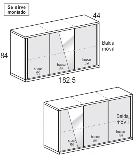 Aparador Diagonal Aire 3p