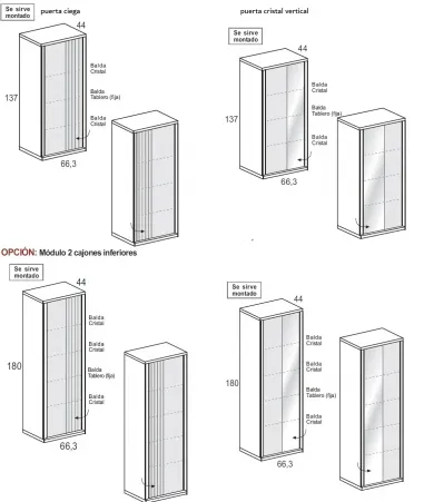 Vitrina 1P Líneas cristal Aire