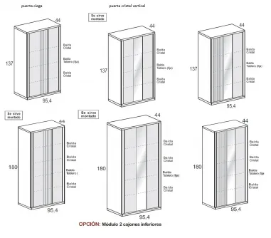 Vitrina 2P Líneas cristal Aire