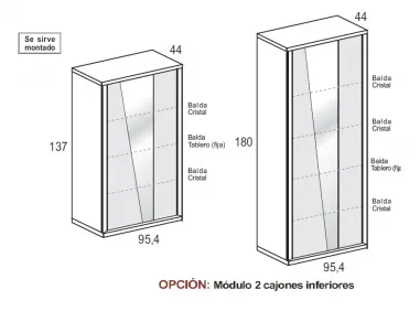 Vitrina 2P Diagonal Aire