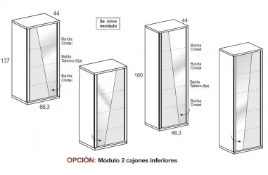 Vitrina 1P Diagonal Aire