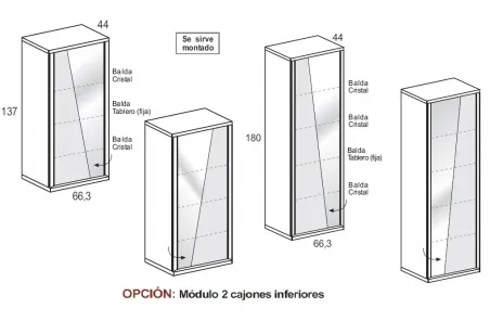 Vitrina 1P Diagonal Aire