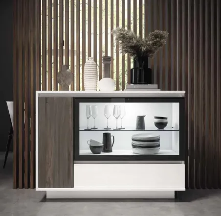 Aparador Iconic 006 con vitrina 120 cm.