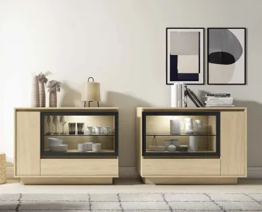 Aparador Iconic 006 con vitrina 120 cm.