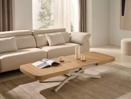 Mesa motor Long Way elevable extensible melamina canto redondeado