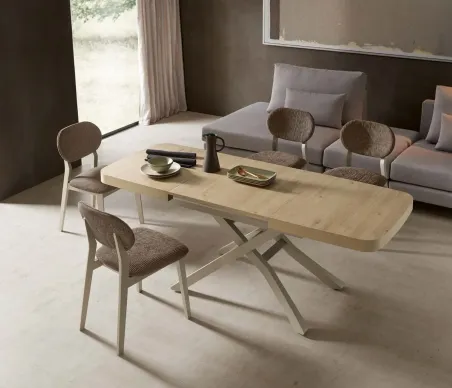 Mesa motor Long Way elevable extensible madera canto redondeado