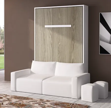 Cama vertical con sofá multimedida