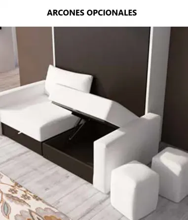 Cama vertical con sofá multimedida