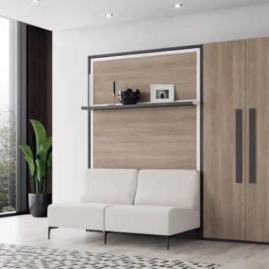 Cama vertical con sofá multimedida