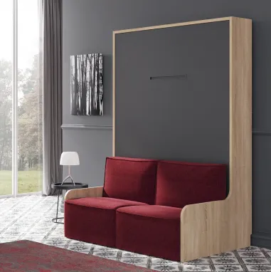Cama vertical con sofá multimedida
