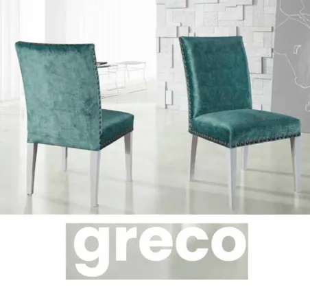 Silla Greco tapizada con tachuelas