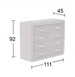 Dormitorio con cómoda y espejo linea clásica colección Parma