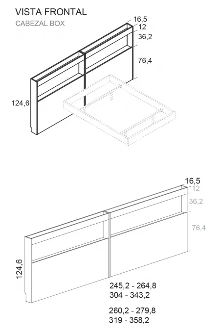 Cabezal Box de muebles Ros en MuebleDescanso Málaga