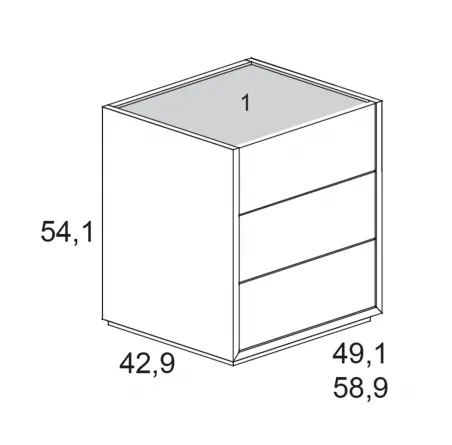 Mesita de noche Fit de muebles Ros en MuebleDescanso Málaga