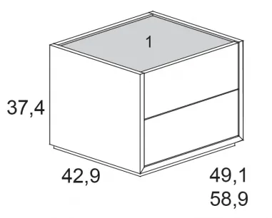 Mesita de noche Fit de muebles Ros en MuebleDescanso Málaga