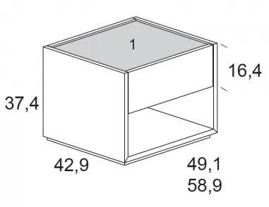 Mesita de noche Fit de muebles Ros en MuebleDescanso Málaga