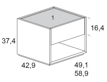 Mesita de noche Fit de muebles Ros en MuebleDescanso Málaga