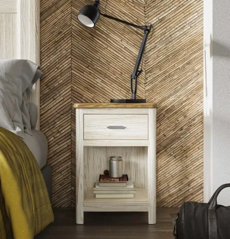 Mesita Cerdeña estrecha un cajón en MuebleDescanso.com