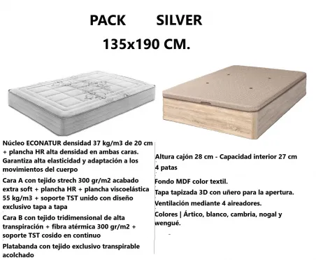 Pack Silver H24 medida 135x190 Viscoelástico
