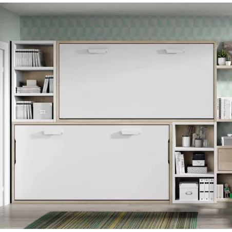 Litera abatible con estanterías Muebles Ros en Mueblesguadalhorce.es